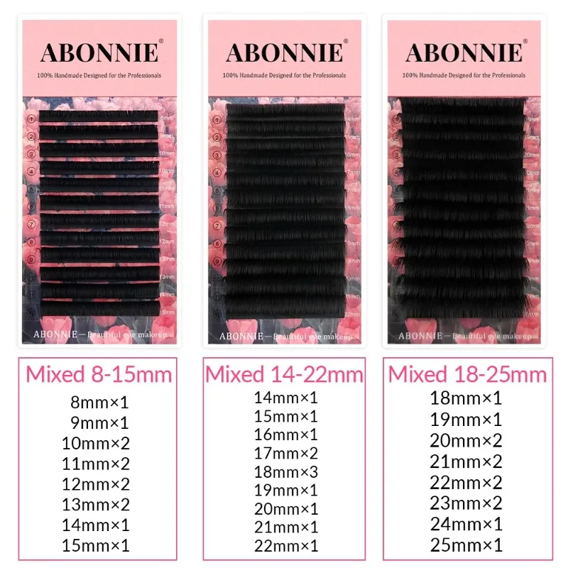 Matte Black Eyelashes Extended C/D Curls 10-22mm Grafted Eyelashes