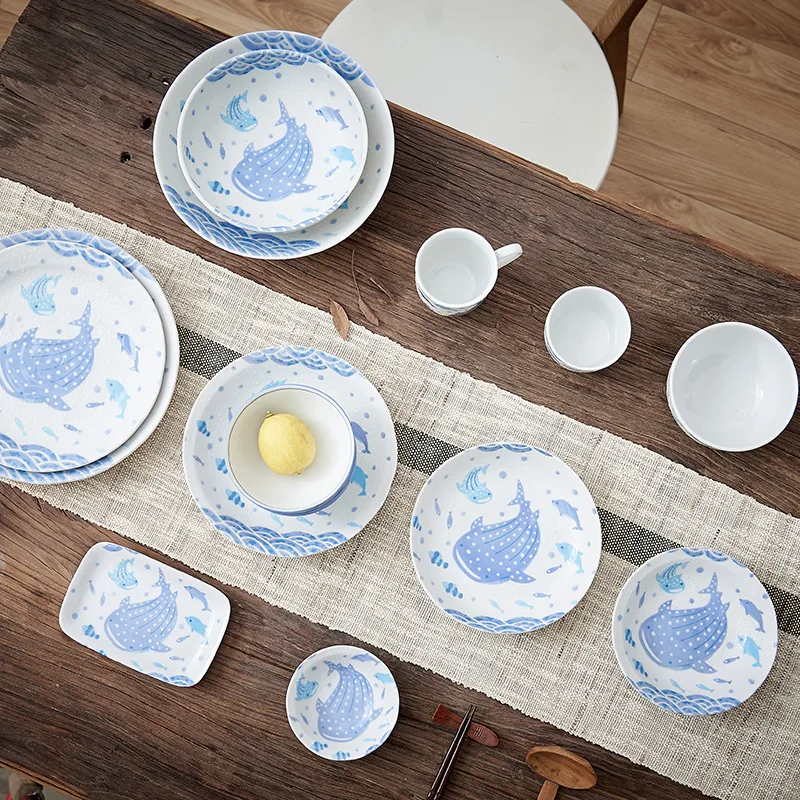 Japanese Household Flower Ceramic Rice Bowl Elegant Tableware
