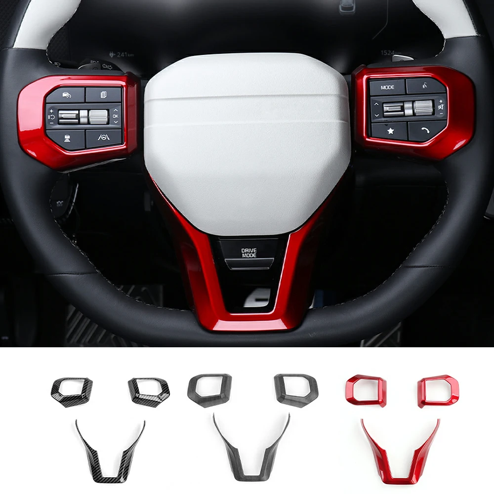 Pour Kia EV3/EV4/EV5/K4 – Cache-bouton de volant GT rouge pour voiture, cadre de panneau de commande, accessoires LHD/RHD