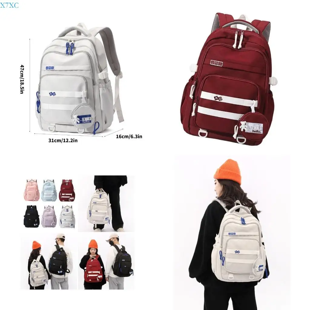 

X7XC Aesthetic Backpack Student School Bag Stylish Travel Backpack for Boy and Girl