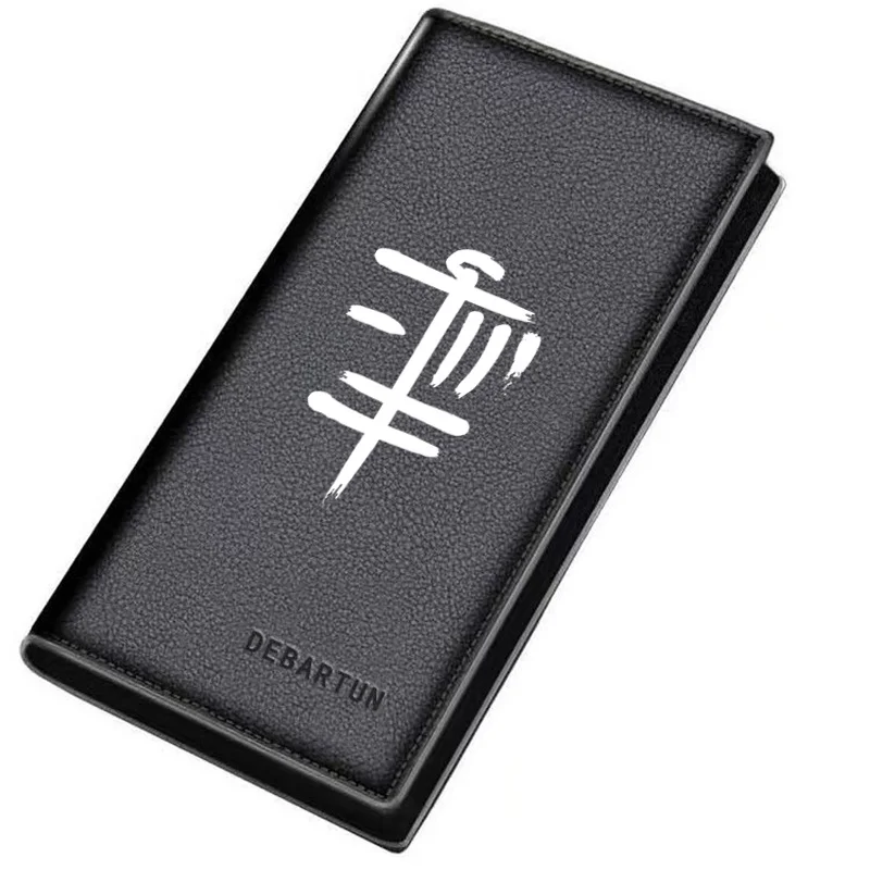 Abstract vertical lines,white brush strokes. Men's Long Wallets Business Stylish Printing Design Casual Use Christmas Valentine'