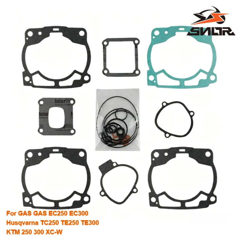 SNOR Complete Cylinder Gasket Set For GAS GAS EC250 EC300 Husqvarna TC250 TE250 TE300 Series KTM 250 300 XC-W Motorcycle Engine
