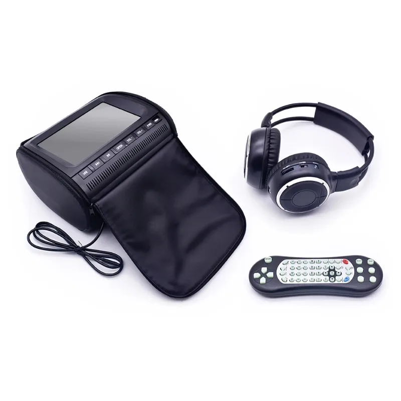 9-Inch Touchscreen Car Headrest Video Player – 1080P HD with FM/IR Transmitter, USB/SD & Region-Free DVD