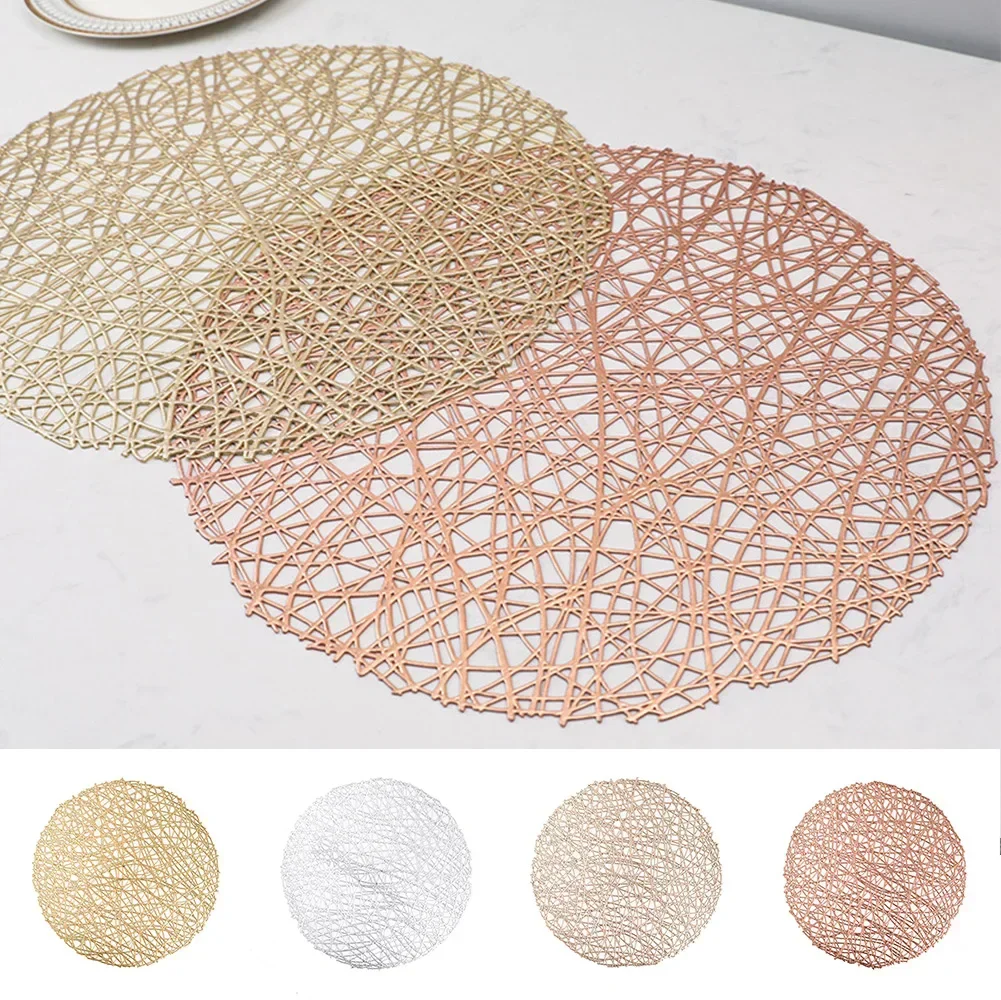 Placemats Hollow PVC Meal Mat Dining Table Heat Insulation Non-Slip Tableware Bowl Pads Kitchen Drink Cup Coasters Table Decor