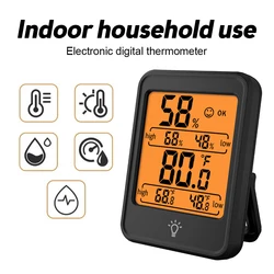 Electronic Digital Temperature Humidity Meter Indoor Outdoor Thermometer Hygrometer Home Office Table Monitor Hygrothermograph