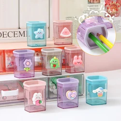 Anime Sanrio Peripheral Kawaii Hello Kitty Cinnamoroll My Melody Cartoon Double Hole Pencil Sharpener Children Stationery Gift