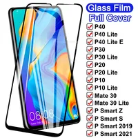 Tempered Glass For Huawei P30 P40 Lite E P Smart Z S 2019 2021 Glass Screen Protector P20 Pro P10 Mate 30 Lite Protective