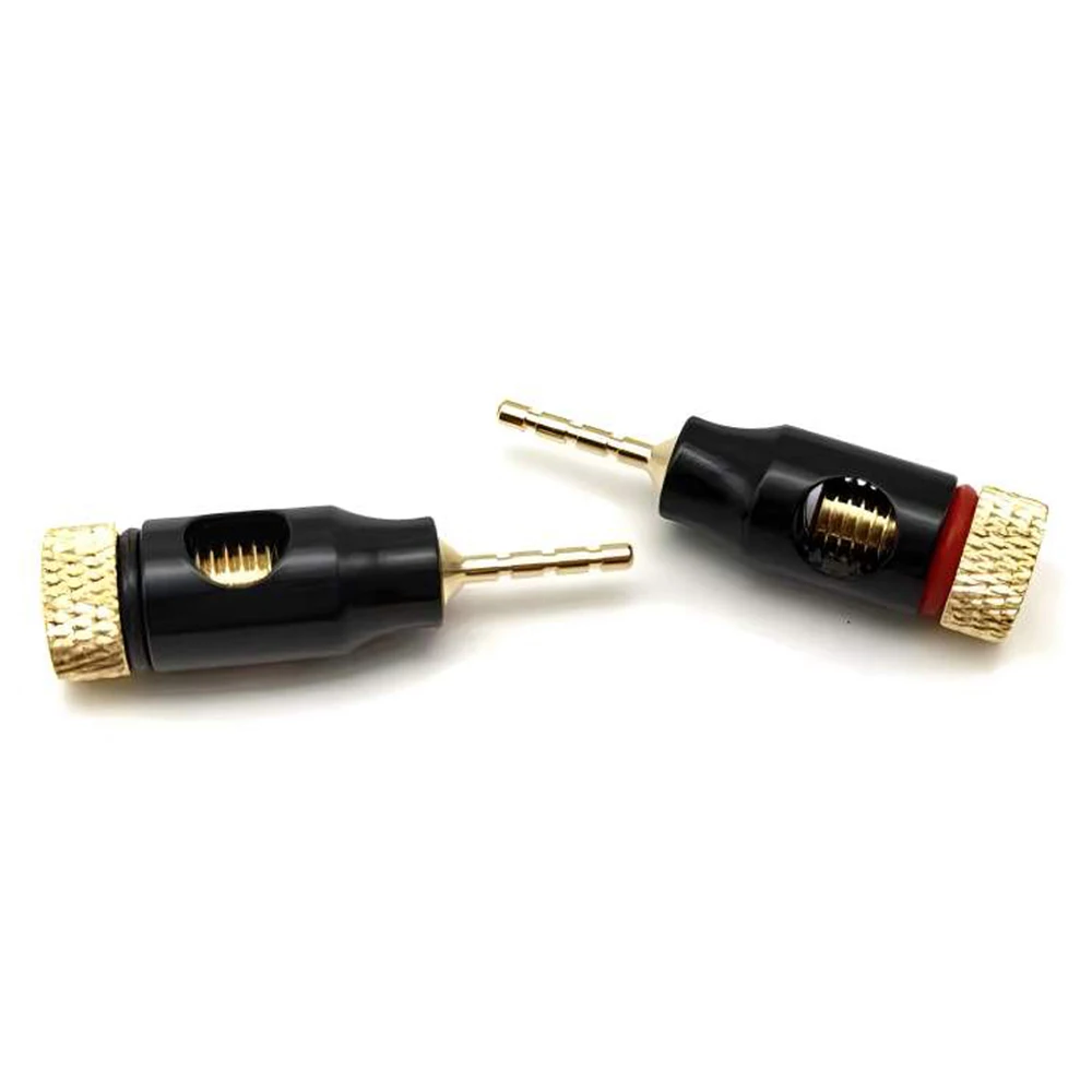 

2PCS Pure Copper 2MM Pin Banana Head to Y Plug Speaker Audio Wiring Head Speaker Plug 2MM to 4MM Welding-free Banana Plug