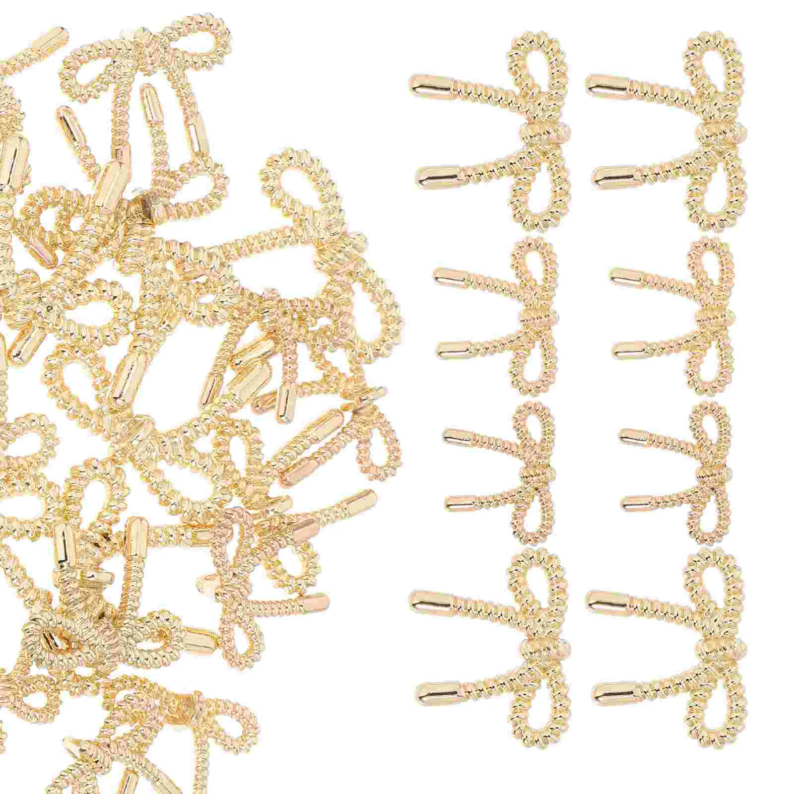 

30 Pcs Metal Bowknot Buttons 15mm 17mm 23mm Gold Zinc Alloy Sewing Clothes Fasteners Craft Decor Rivets