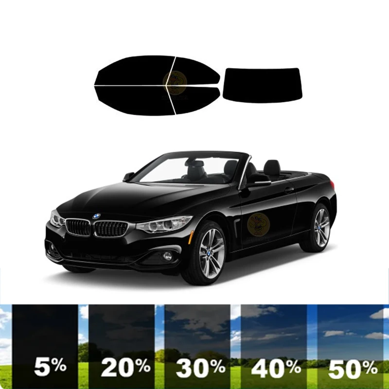 

precut Removable Window Tint Film For Car 100% UVR 5%-35%VLT Heat Insulation Carbon ﻿For BMW 4 SERIES 2 DR CONVERTIBLE 2014-2020