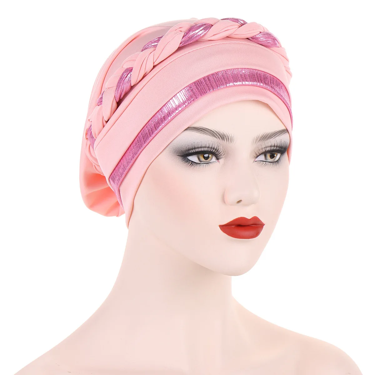 Braid  Milk Silk Polyester Prayer  Wraps Hijab  Women Muslim  Islamic  Turban