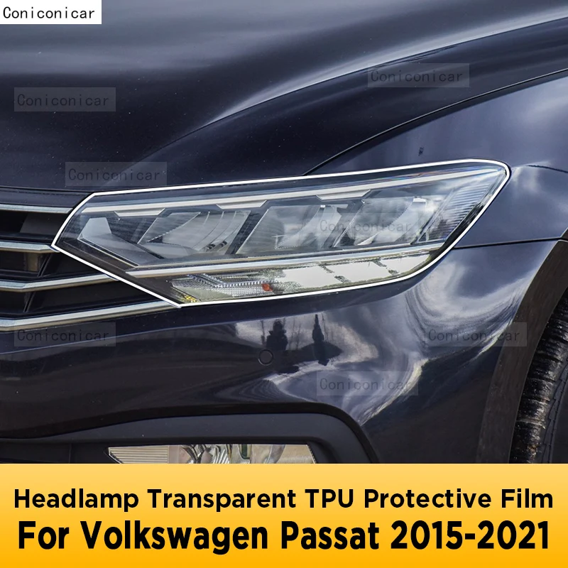 

For Volkswagen PASSAT 2015-2021 Car Exterior Headlight Anti-scratch Front Lamp Transparent TPU Protective Film Accessories