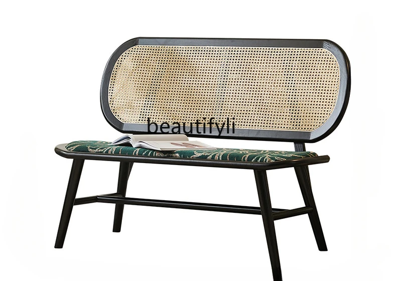 Three-Piece Rattan Chair Living Room Modern Minimalist Indoor Armchair Ash Rattan Woven Occasional Table and Chair