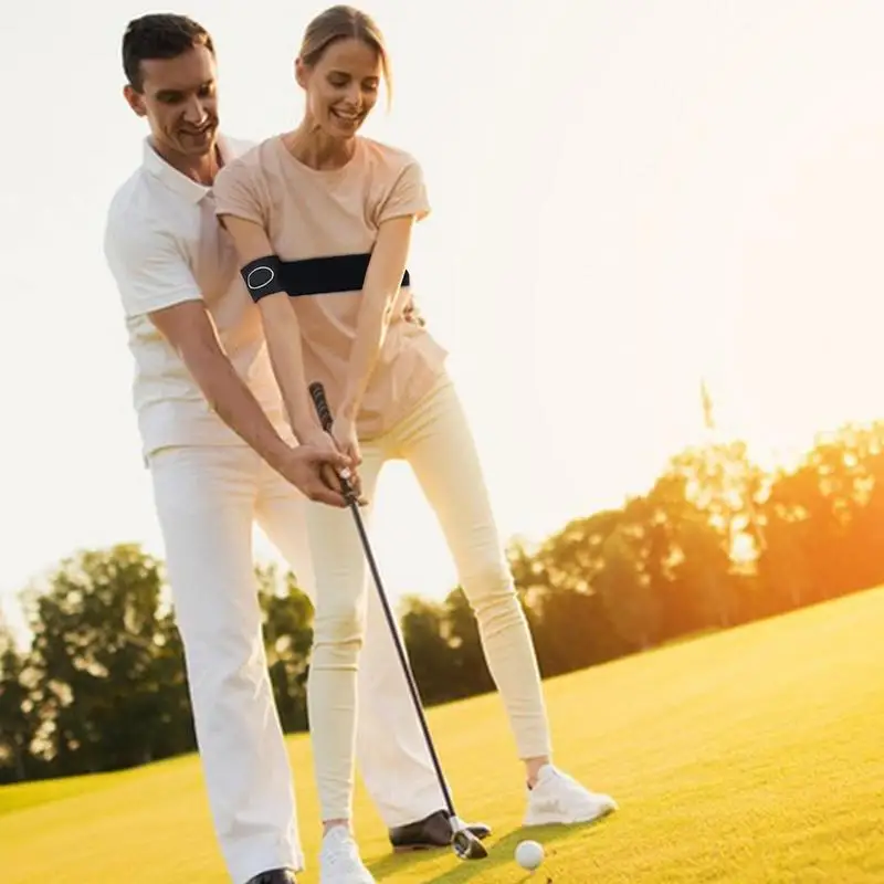 Sabuk latihan Golf koreksi ayunan, sabuk lengan Golf, alat koreksi ayunan untuk Golf, koreksi postur untuk wanita