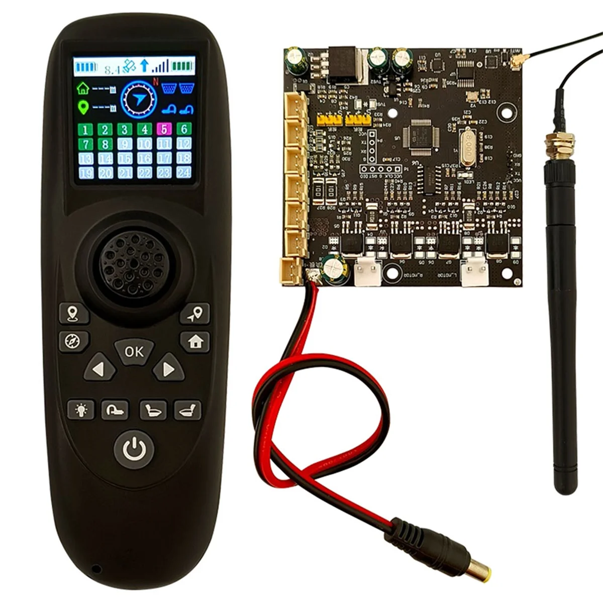 Pantalla de color TXG4 de 1,54 pulgadas, controlador remoto de una sola mano, tablero receptor de 6-12V, Control GPS para barco de cebo RC