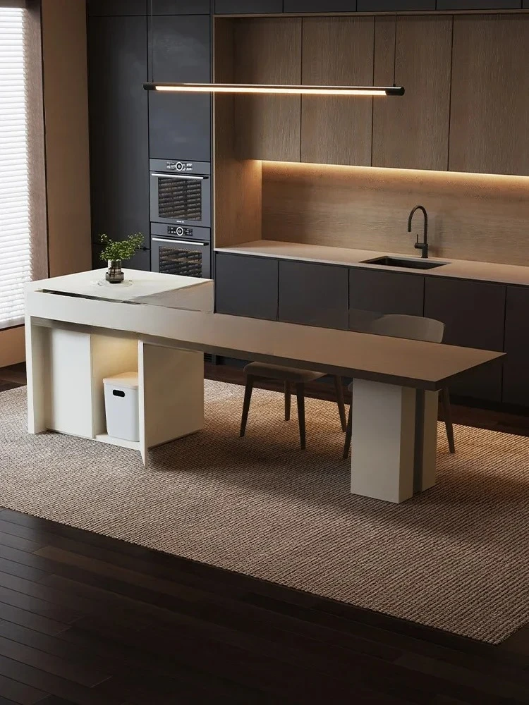 

Modern simple Island table Home dining table Light luxury integrated bar table Restaurant Italian high-end sense