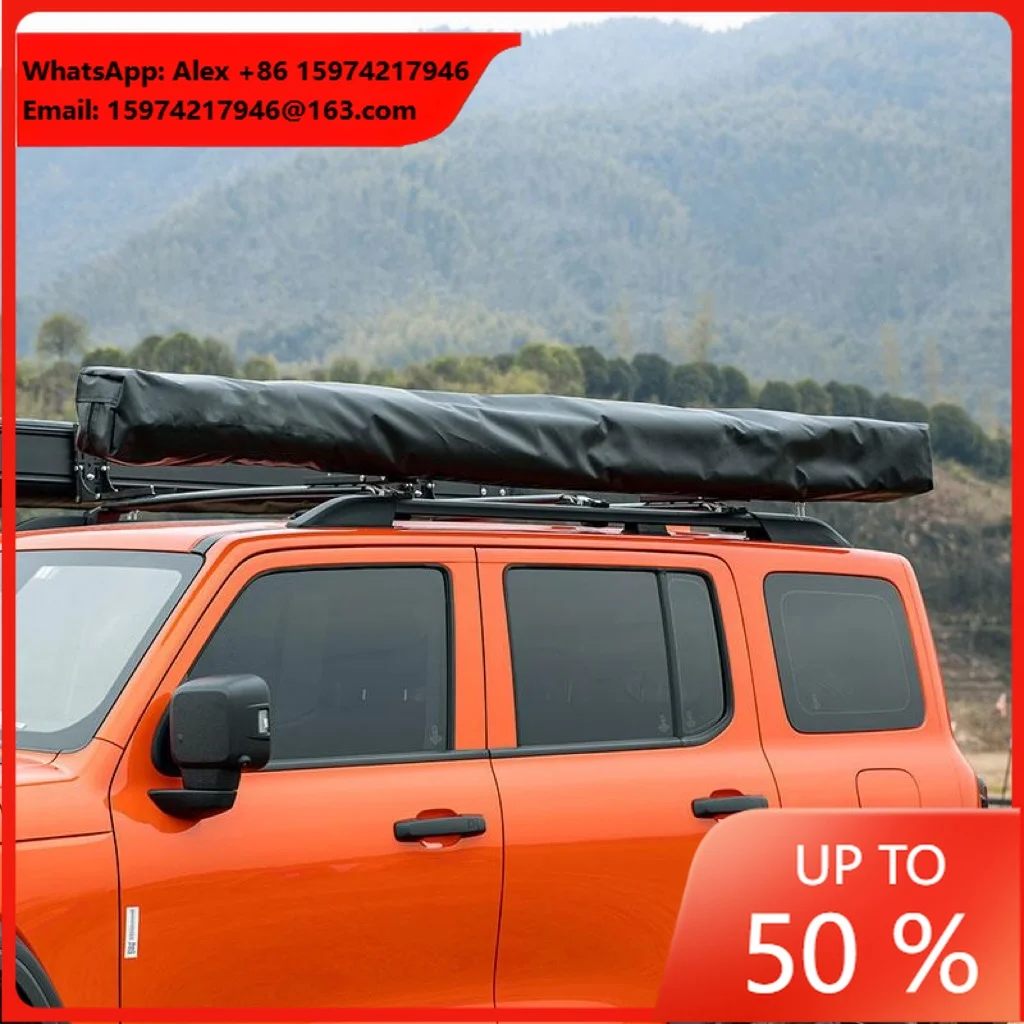 270 Degree Freestanding Car Awning LED Extended Right Side Shade Foldable Waterproof Canopy SUV Camper Trailer Outdoor Camping