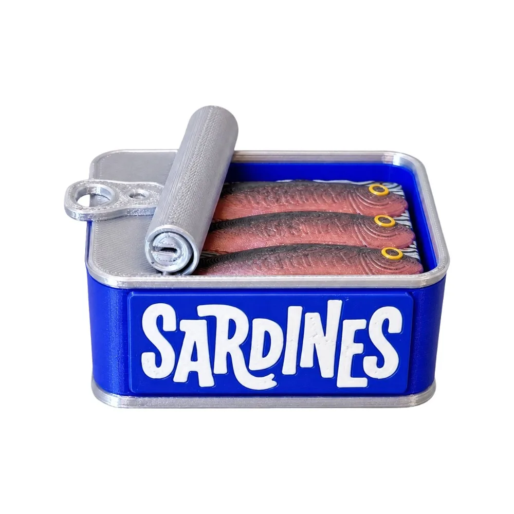 3D Printed Sardine Clicker Press Sound Device Cute Design Simulation Sardine Tin Decompression Button Novelty