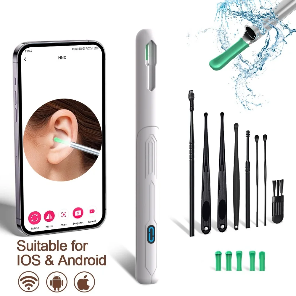 Wireless Visual Ear Cleaner with Camera 1080P Ear Stick Otoscope Ear Wax Removal Tool Earpick Camera Ear Endoscope Ear Clean Kit