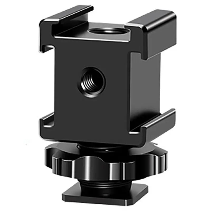 suporte-de-extensao-at33-para-sapata-fria-e-quente-com-tres-suportes-para-cameras-de-video-ou-acessorios-para-cameras-dslr