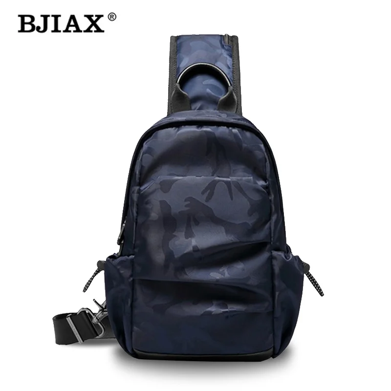 BJIAX Chest Bag Men Casual Single Shoulder Backpack Multi-functional Wide Shoulder Strap Crossbody Bag 2023 New Men Backpack