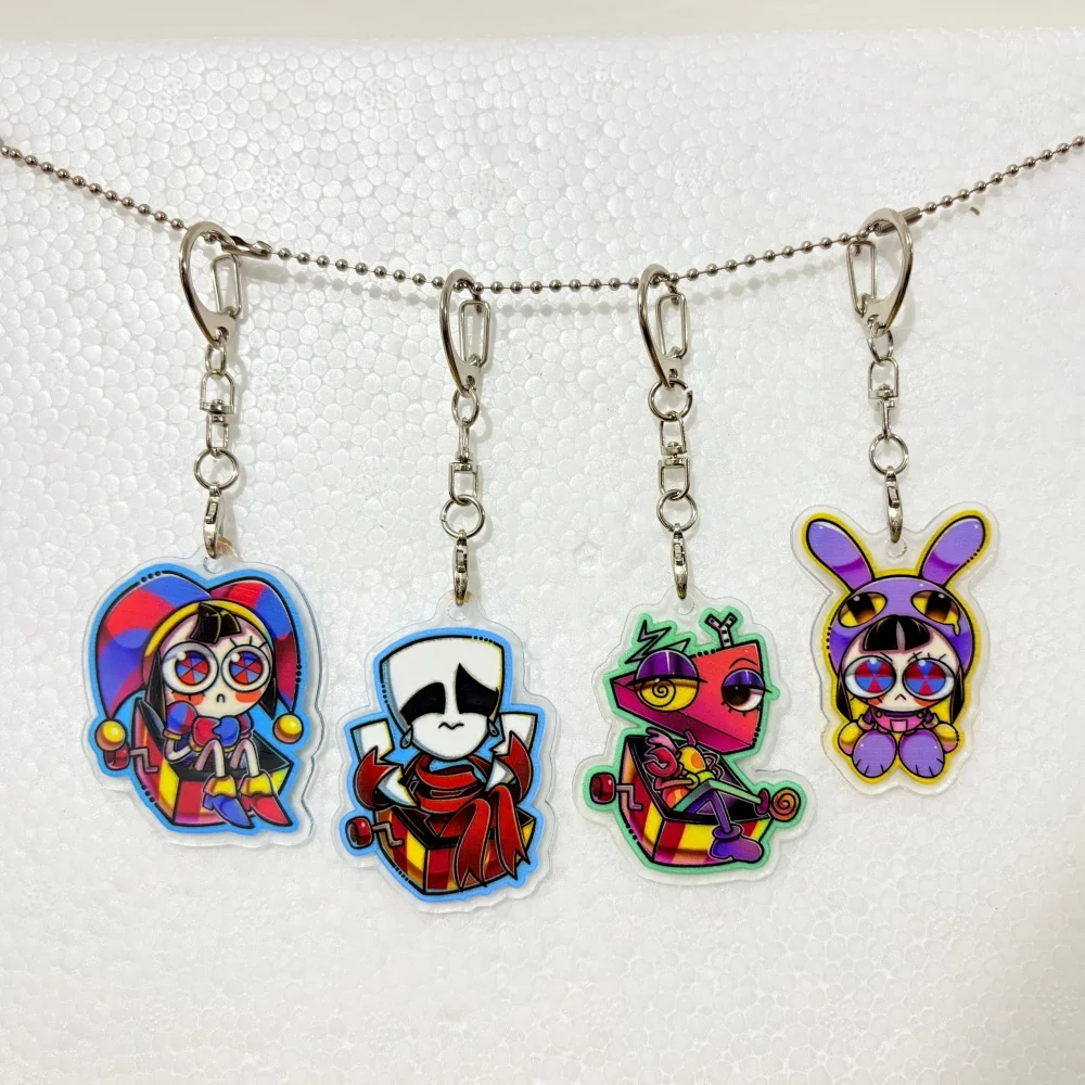 

Anime Peripheral TADC Pomni Jax Ragatha Gangle Zooble Kinger Caine 5cm Acrylic KeyChain Cartoons Exquisite Backpack Pendant Gift