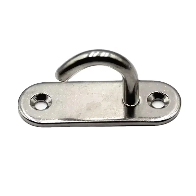 

Stainless Steel 316 Marine Open Hook Oblong Sail Shade Pad Eye Plate 5mm Ceiling Hook Ring Hooks Wall Mount Hanging Fitting