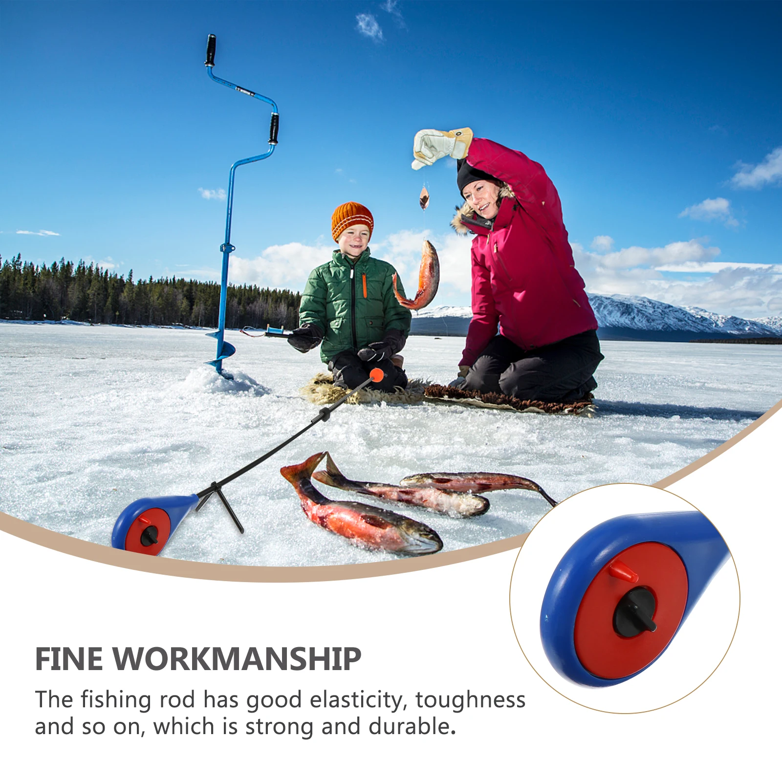 

Winter Rod Gear 1PC Mini Ice Fishing Rod Telescopic Pole Outdoor Elastic Tackle Non Handle Metal Fishing Pole