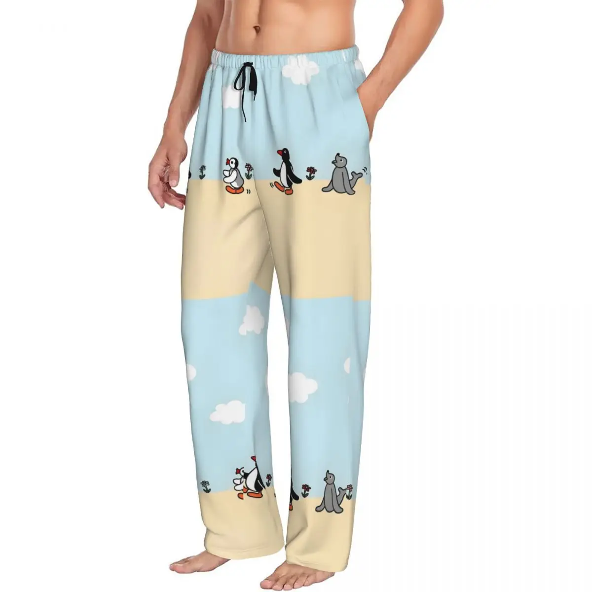 مخصص Noot Noot Pingu بيجامة السراويل للرجال البطريق ميرش ملابس خاصة صالة النوم قيعان تمتد مع جيوب #2