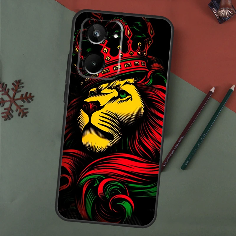 Rasta Lion Reggae Bob Marleys For Realme C55 C53 C31 C30 C33 C35 C21Y C25s C15 C11 9 10 11 Pro Plus GT Neo 3T 2T 5 Case