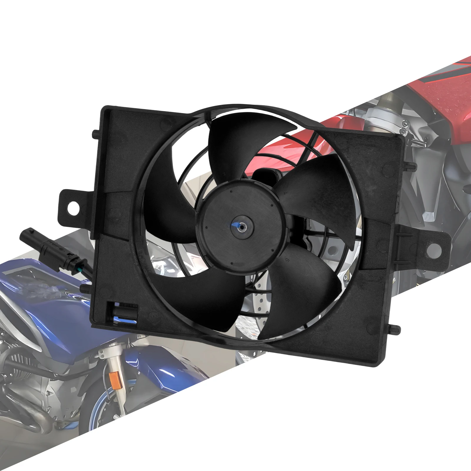 Motorcycle Black Radiator Fan Engine Cooler Plastic CoolFlow Fan Assembly Water Tank Cooling Fan For BMW R1200 RT R1200RT 2016