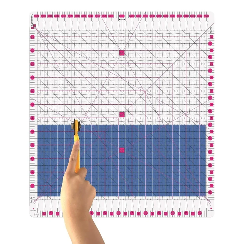Quilting Ruler 12.5 X 12.5inch Slotted Rulers for Quilting and Sewing Quilt Strip Rulers for Fabric Precise Cutting-A63M