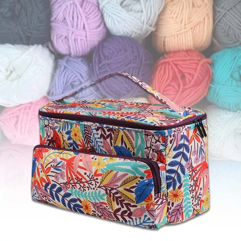 

Oxford Cloth Knitting Bag, Yarn Organizer Tote Bag Portable Storage Bag for Yarns, Needles, Crochet Hooks, Other Accessories