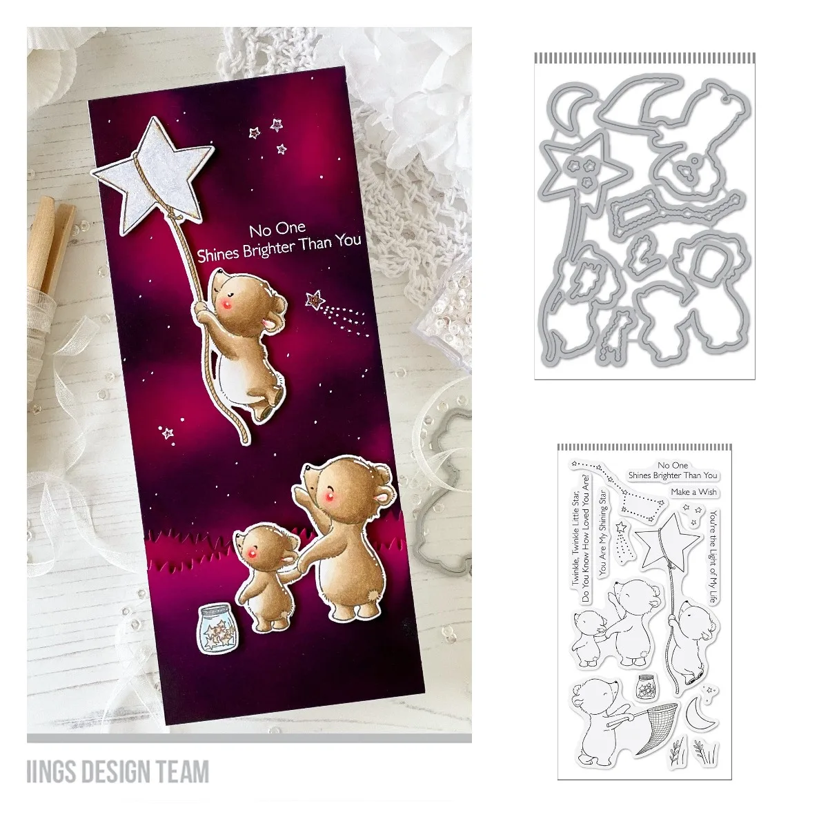 

Glitter Stars Metal Cutting Dies and Clear Stamps for DIY Calendar Decoration Scrapbooking Handmade Greeting Cards Embossing