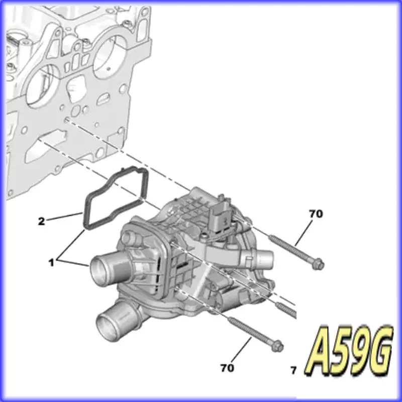 G9-Perumahan Termostat Mobil 9849443980 untuk 308 508 3008 5008 Expert Boxer 2.0 2.2 HDI