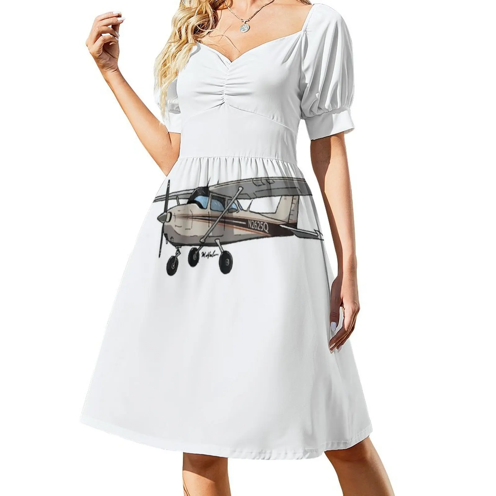 فستان سيسنا 182K N2625Q بوهو شيك أنيق أنيق لحفلات الزفاف على الشاطئ طائرة سيسنا بوش فستان طائرة سيسنا بوش