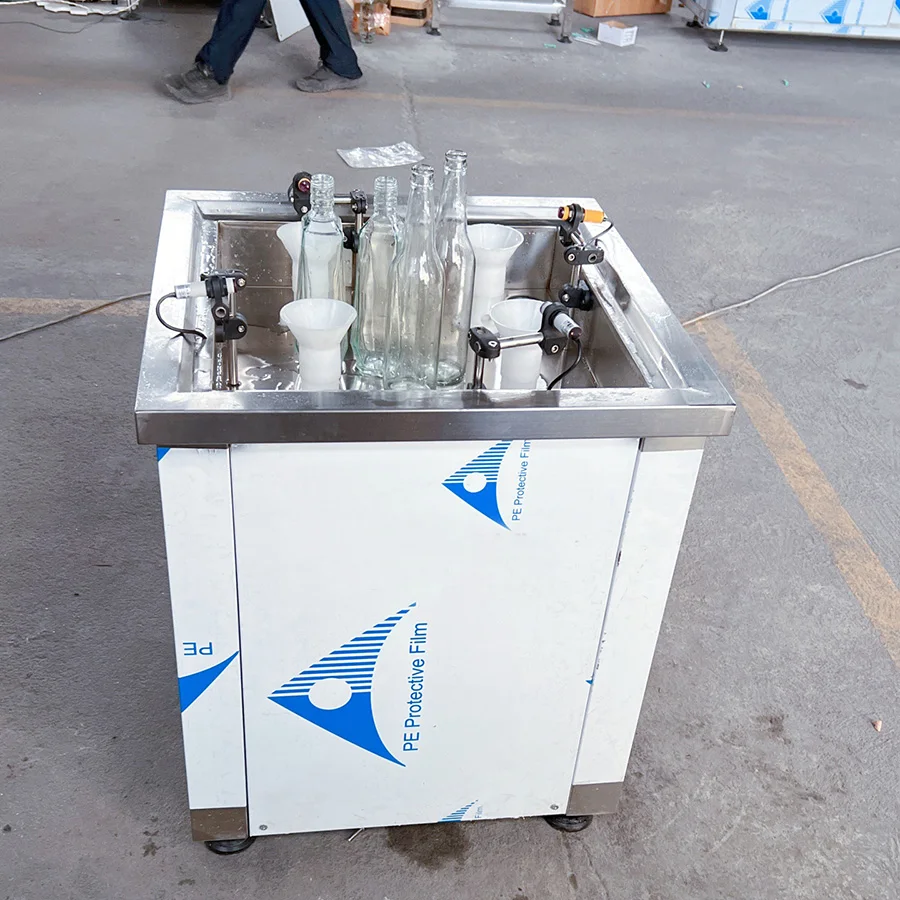 

* / * Commercial Semi-Auto Bottle Washer 4 Head Washer Bottle Rinser Steel Washing Machine for Food Industry