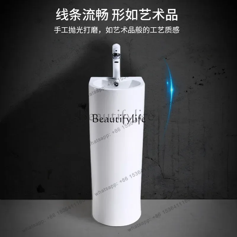 X4  single-hole column basin integrated hotel engineering floor-to-ceiling outdoor one-piece washbasin washbasin