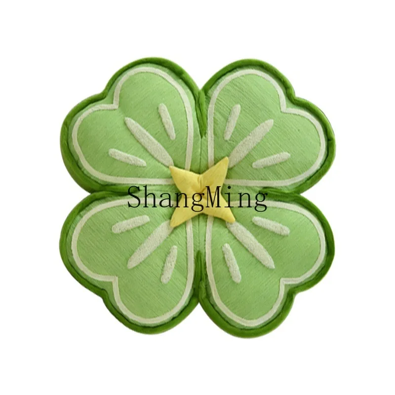 

PYH small fresh lucky grass throw pillow blanket two-in-one sofa waist cushion car lunch break pillow