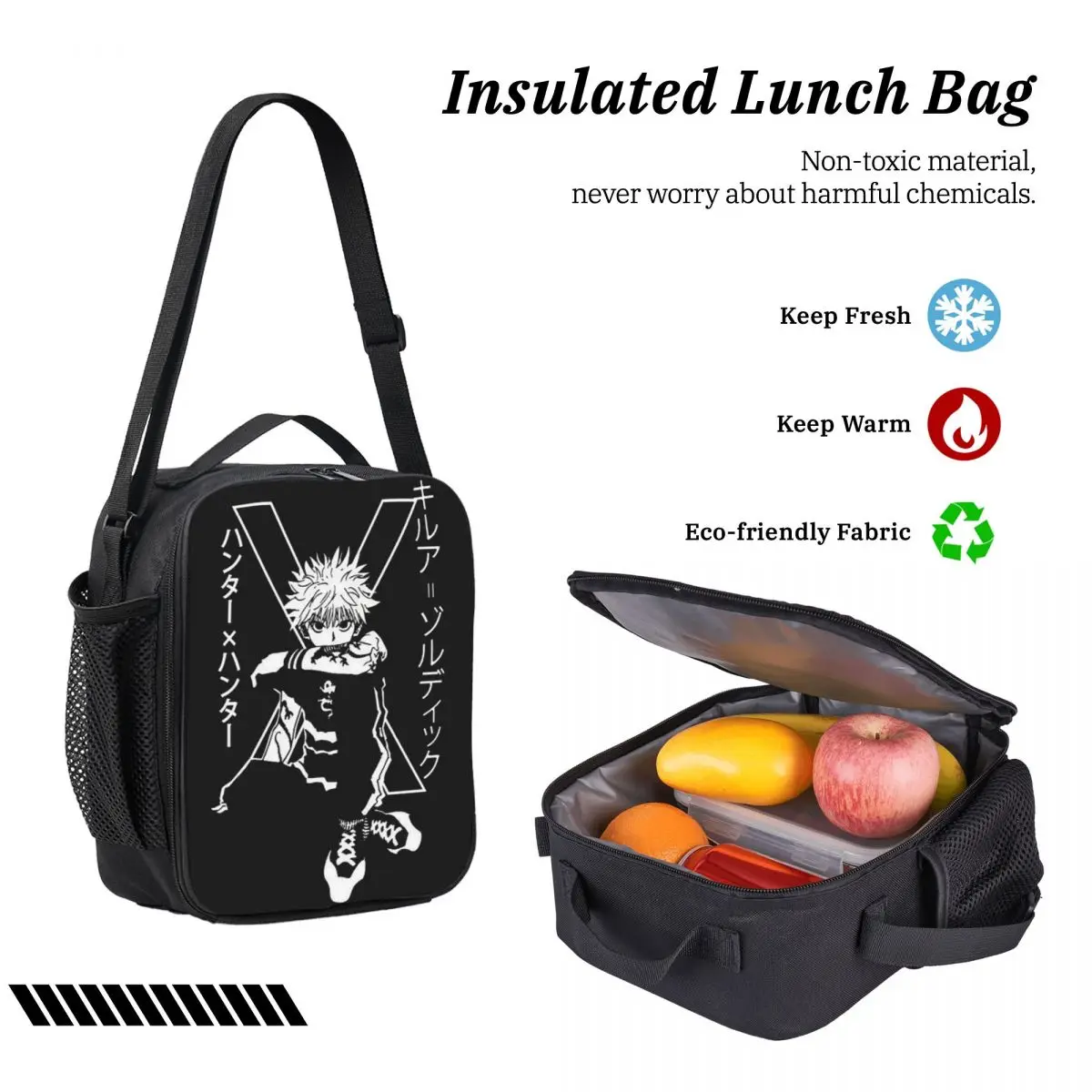 Killua Zoldyck Anime HXH Hunter x Hunter Rugzak Student Jongens Meisjes Boekentas Schooltas 3ps Geïsoleerde Lunch Tas Etui