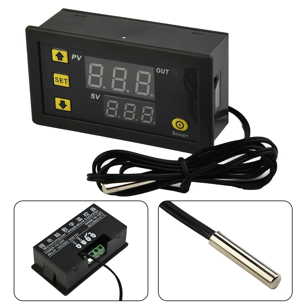 Heat Temperature Controller Kit LED Regulator Relay Replacement Sensor 12V/24V/110V-220V Thermometer Thermostats