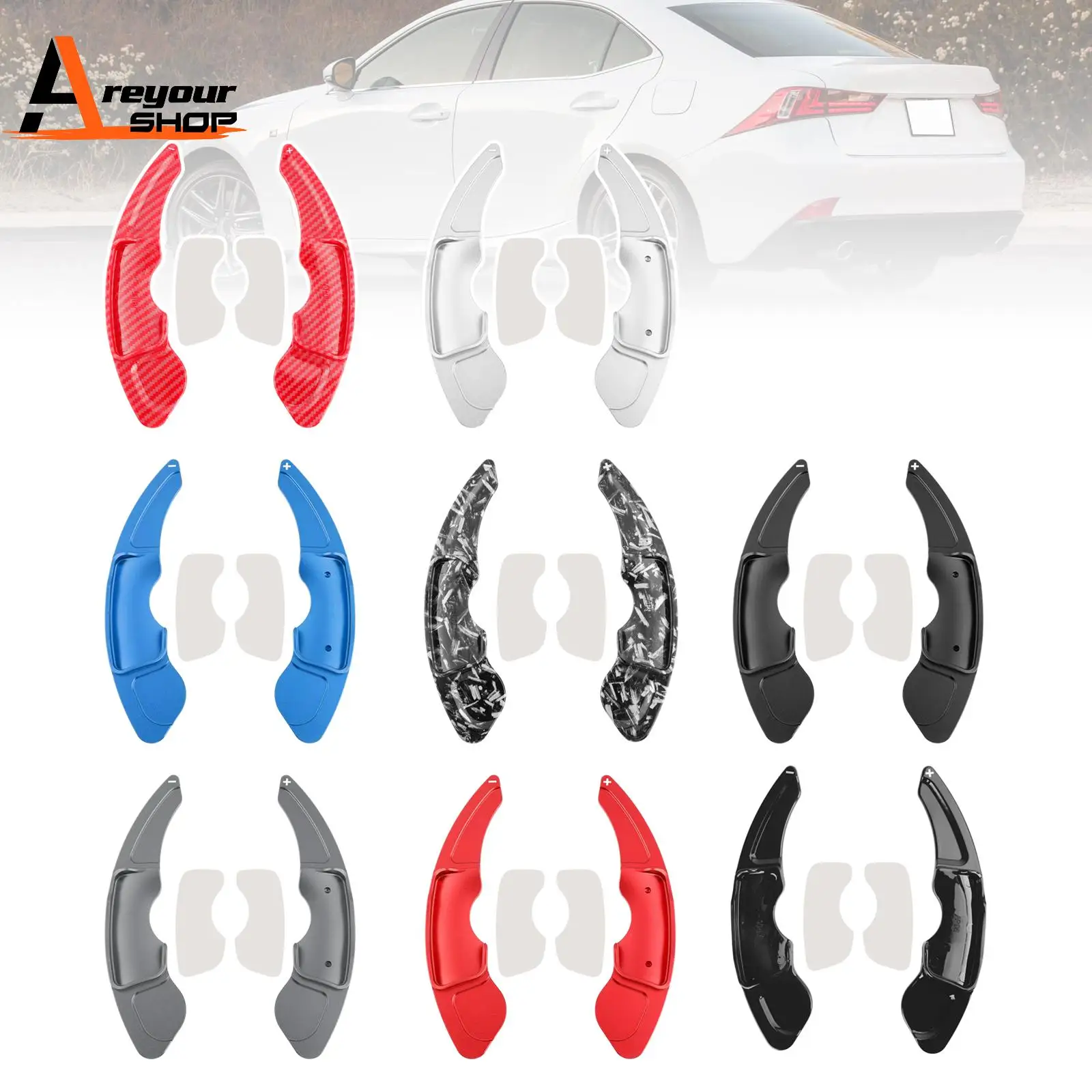 

Steering Wheel Paddle Shifter Extensions for Lexus IS RC RCF NX