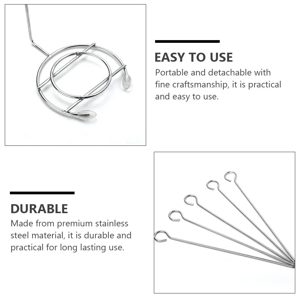 

2 Sets Stainless Steel BBQ Racks Kebab Hangers for Outdoor Grill Food with Drip Plates Easy to Use Practical Gifts