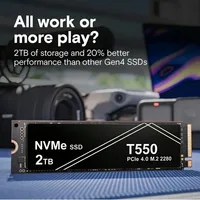 NEW T550 PCIe NVMe Gen SSD 1TB 2TB 4TB 7100MBs Read High Speed Internal Storage for Gaming Laptops Desktops Pro Speed Core 2