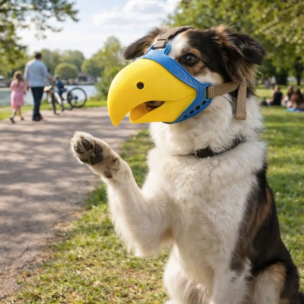 

Anti Bite Dog Parrot Muzzle Breathable with Frame Dog Mouth Cover Comfortable Strong Dog Anti Chewing Guard Mouth Blocking
