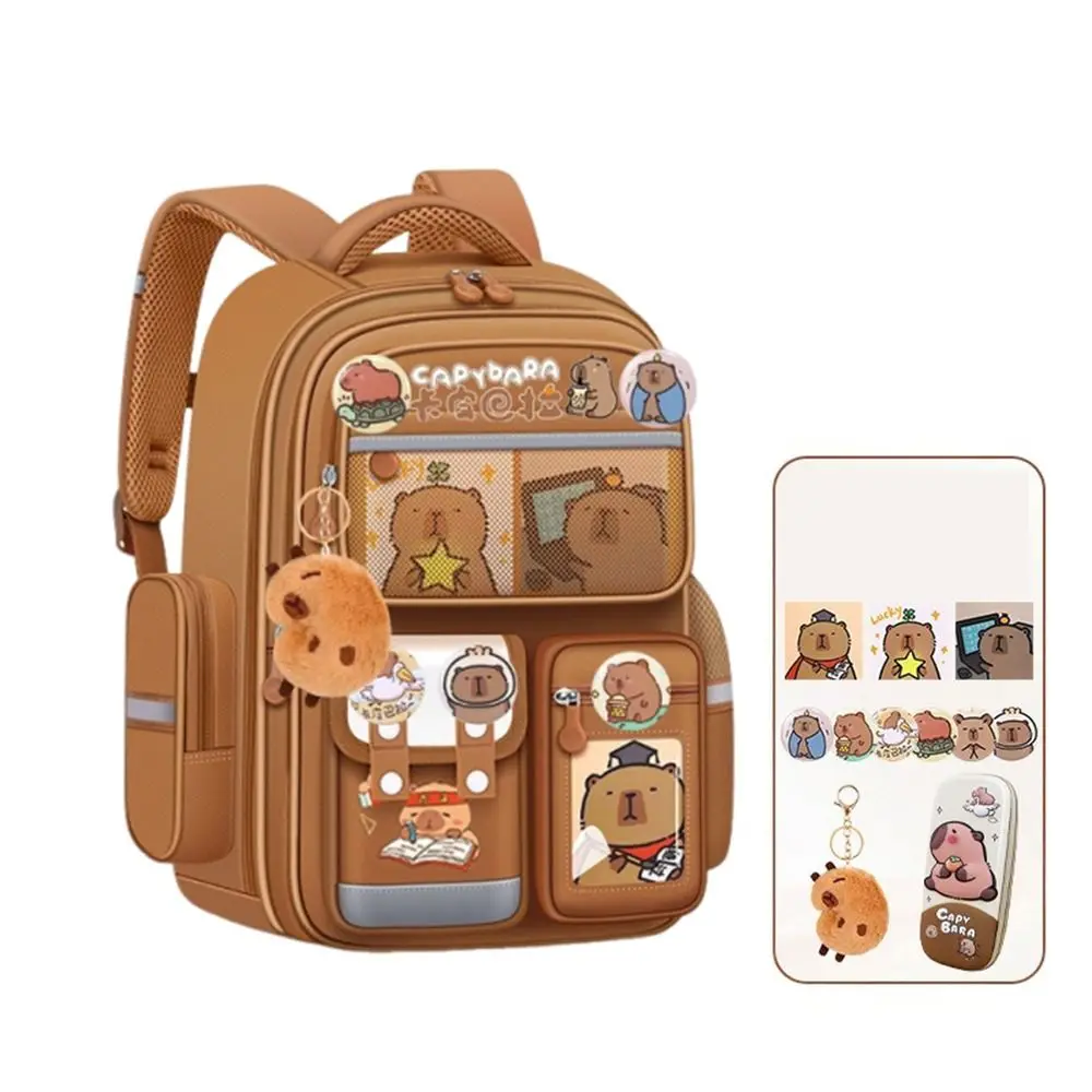 

Рюкзак Capybara с несколькими отделениями, водонепроницаемая детская сумка на плечо большой вместимости, легкая ткань Оксфорд