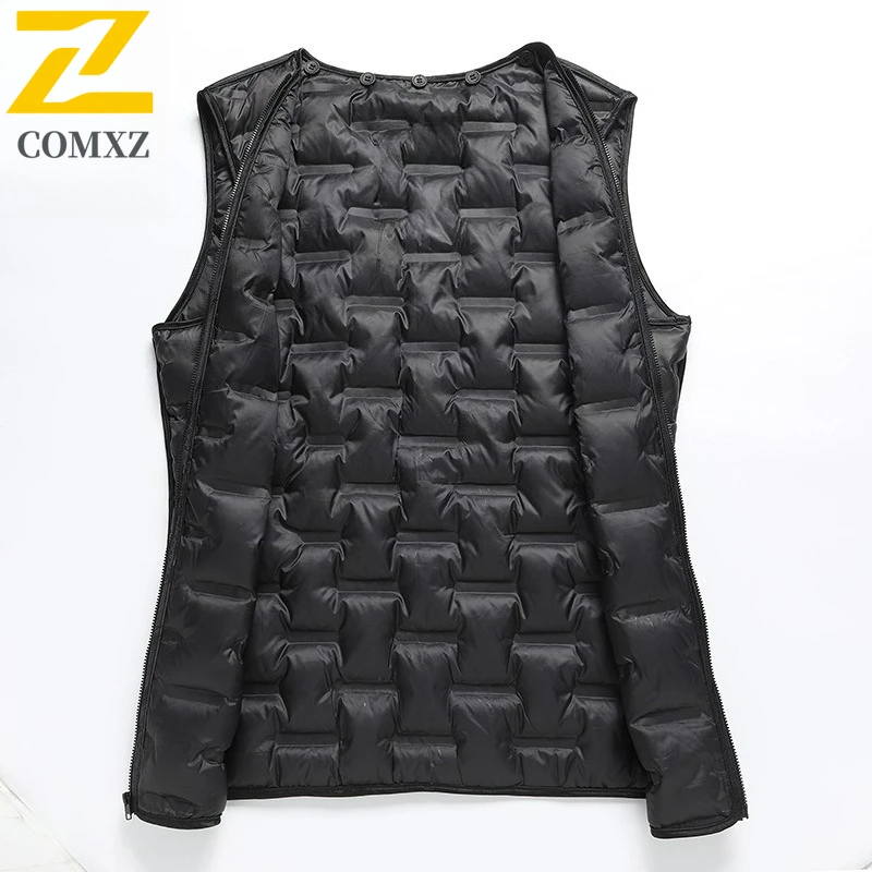 COMXZ Winter Down Jacket Premium Single Breasted Outdoor Travel Windproof Trench Coat Detachable Lining Fashion Warm Outerwear