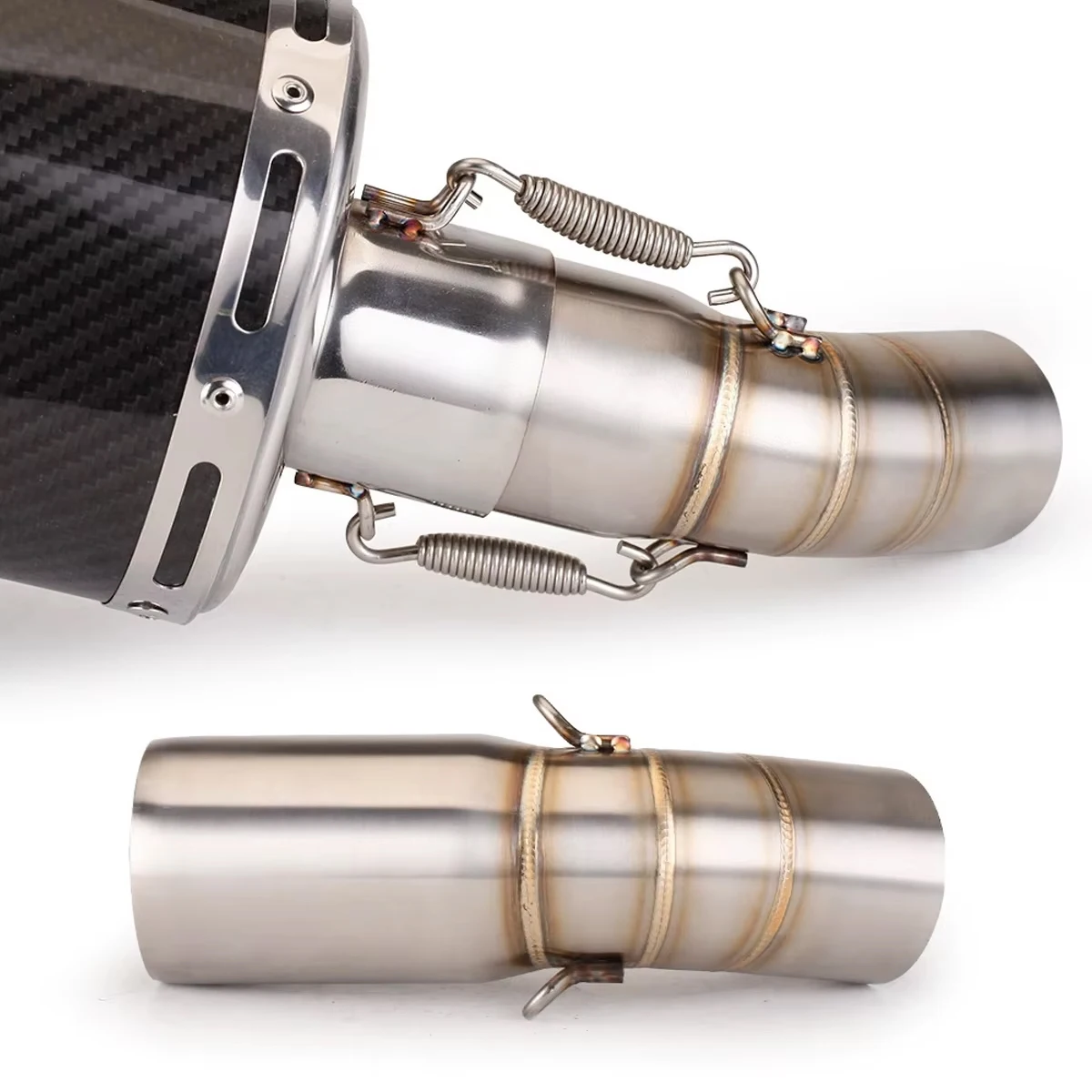 1pcs Stainless Steel Motorcycle Exhaust Pipe Connector Mid Section for Benelli Leoncino 500 Mid Section Conversion.