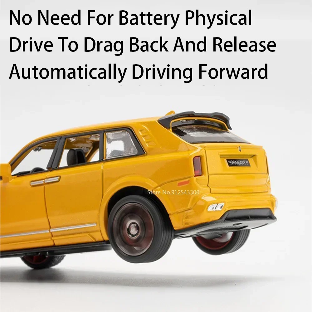 Cullinan-Spielzeugautomodell im Maßstab 1:36, Legierung, Druckguss-Gummireifen, Tonlicht, zurückziehbare Simulationsspielzeugfahrzeuge, Modelle für Spielzeug für Erwachsene