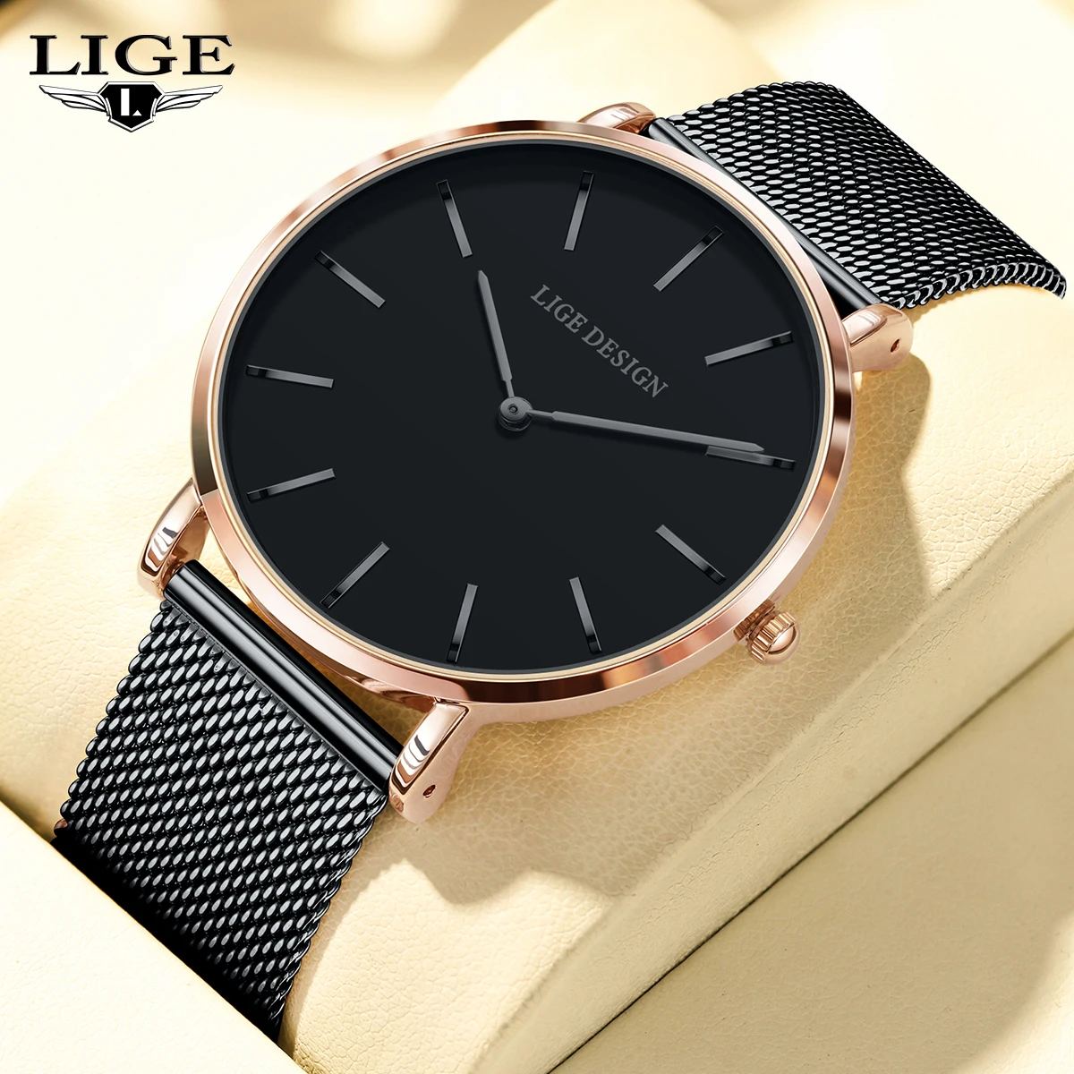 

LIGE модные роскошные кварцевые мужские часы лучший бренд ультратонкие простые повседневные спортивные водонепроницаемые мужские часы с сетчатым ремешком из нержавеющей стали